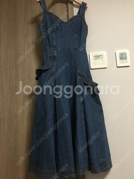 럭키슈에뜨 뷔스티에 데님원피스 트렌치코트 쟈댕드슈에뜨--8