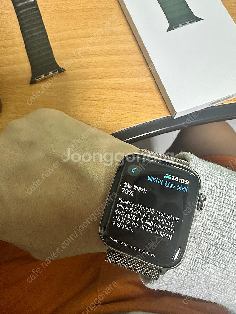 애플워치6 스테인레스 골드 44mm--2