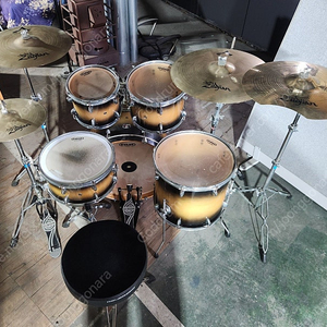 딕슨(Dixon) 퓨즈 스페셜 리미티드(Fuse Maple) 북미산 메이플 5기통 + 질젼(Zildjian) A custom 셋 FULL set 팝니다.