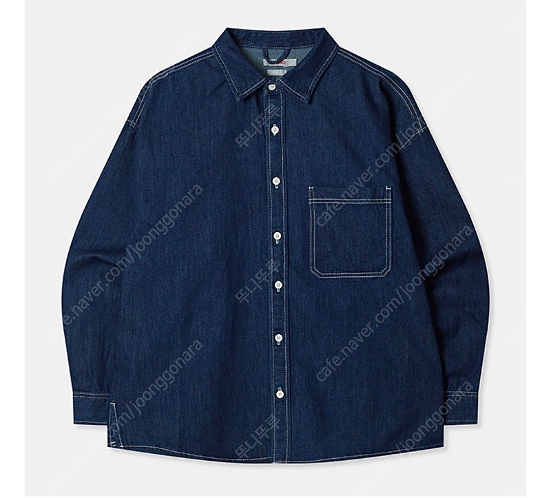새상품 시티보이 유니 오버핏 데님 셔츠_SPYJD23C01 진청 navy 90 s사이즈--1