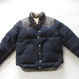 드레익스 / Navy Harris Tweed Leather Christy Down Jacket / 40