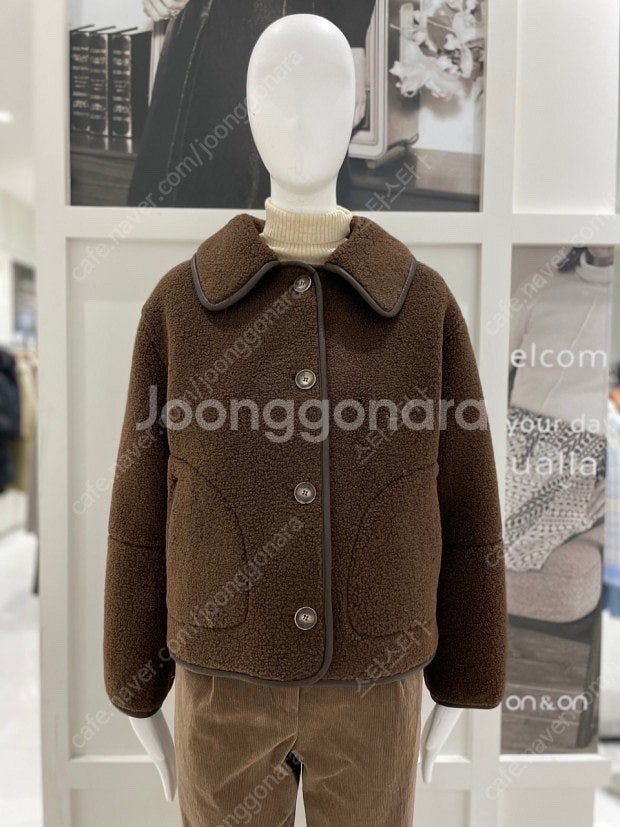 온앤온 가죽 트리밍 무스탕 뽀글이--2