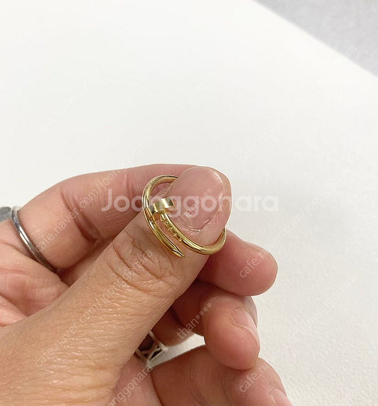 정품 까르띠에 앵끌루 반지 골드 51호--1