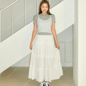 [새상품]홈바디띵즈 스커트 Maxi Shirring Flare Skirt(화이트) 택.포