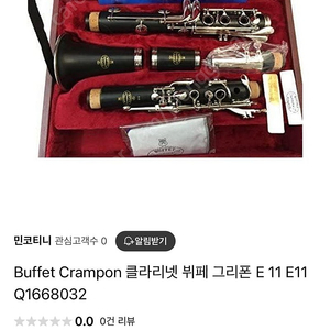 Buffet Crampon 클라리넷 E11 뷔페 그리폰