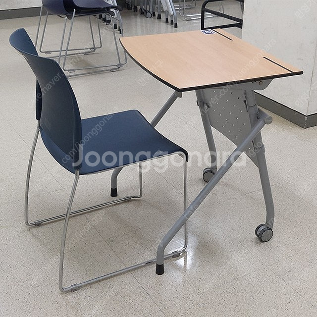 퍼시스 회의용 연수용 수강용 학원용 독서실 세미나실 1인용 테이블 책상 의자--2