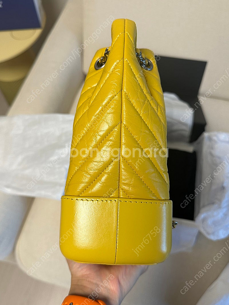 샤넬 가브리엘 백팩 쉐브론 스몰 옐로우색상--4