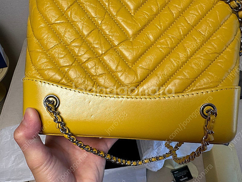 샤넬 가브리엘 백팩 쉐브론 스몰 옐로우색상--6