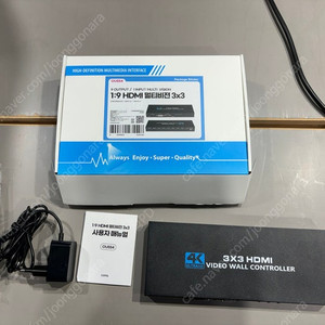 여러 개 모니터로 분할 출력_라이트컴 Coms OU554 3x3 HDMI 멀티비전 (개봉만 한 신품)