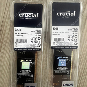 마이크론 Crucial DDR5 - 5600 CL46 (64GB) 32gb x2 미개봉 대원 정품