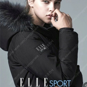 ELLE SPORT 엘르 스포츠 구스다운 후드 버클 패딩 자가드 헤링본 거위털 90사이즈 44 55 66