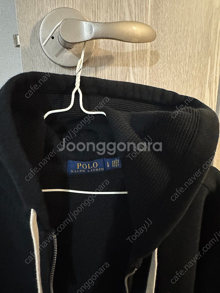 [L] 폴로 정품 후드집업 블랙 3회착 새제품급--2