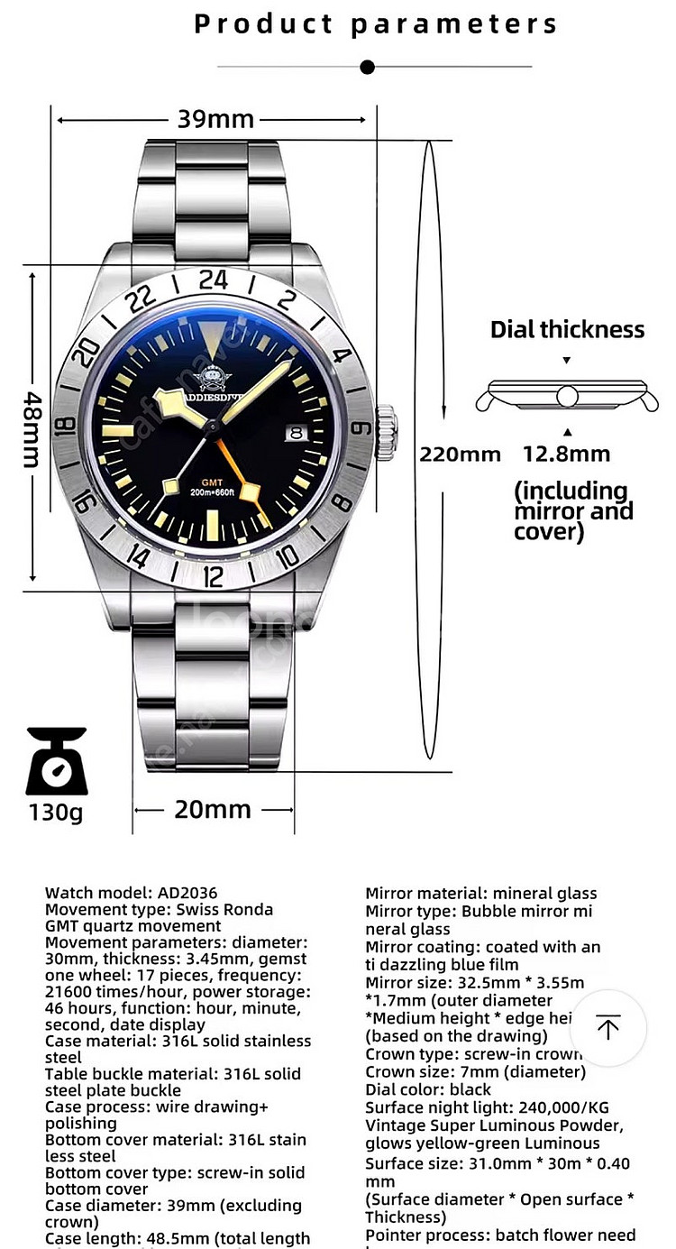 ADDIESDIVE GMT 롤렉스 익스 오마주 새제품 ...--0