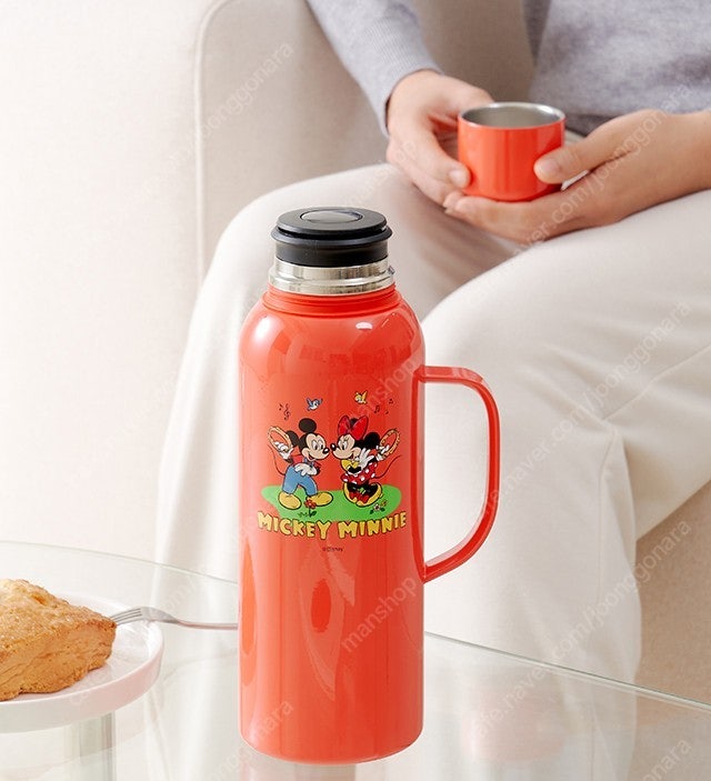 디즈니,미키,푸,대용량보온병,유리텀블러,새제품