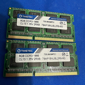 노트북용 ddr3l 14900 1866 8g * 2장