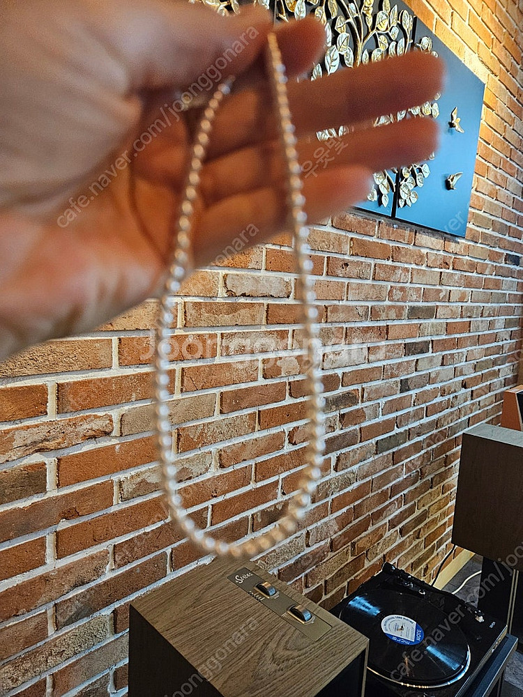 [새제품] 진주목걸이4mm _택포--0