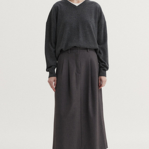 이아 스커트 새상품 TUCK VOLUME MAXI SKIRT (CHARCOAL)