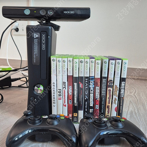 xbox360+키넥트+컨트롤러 2개+CD13개