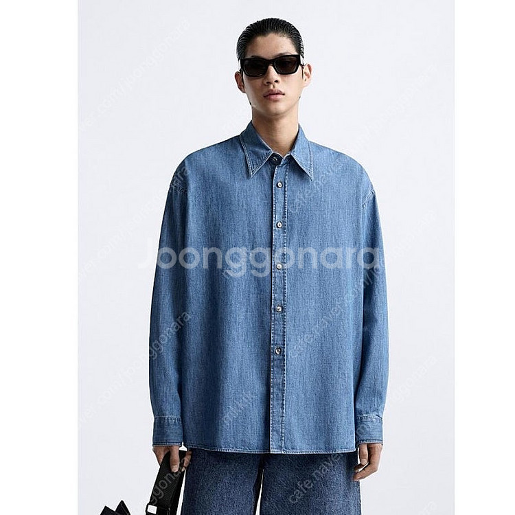 자라 x 스튜디오 니콜슨 샴브레이 셔츠 블루 M--0