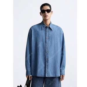 자라 x 스튜디오 니콜슨 샴브레이 셔츠 블루 M