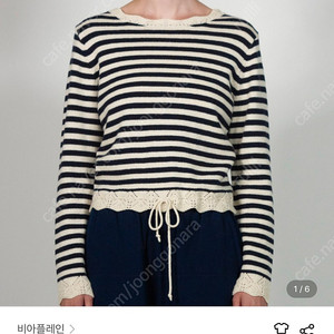 비아플레인 Via Mac stripe knit lace top :)