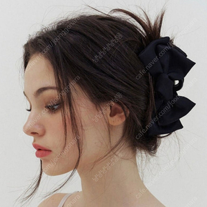 카인더베이비 리본집게핀 double black ribbon hair claw