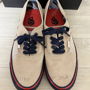 Vans Vault x Nigel Cabourn OG Authentic LX Worn White Navy US11 290사이즈 반스볼트 나이젤카본 어센틱