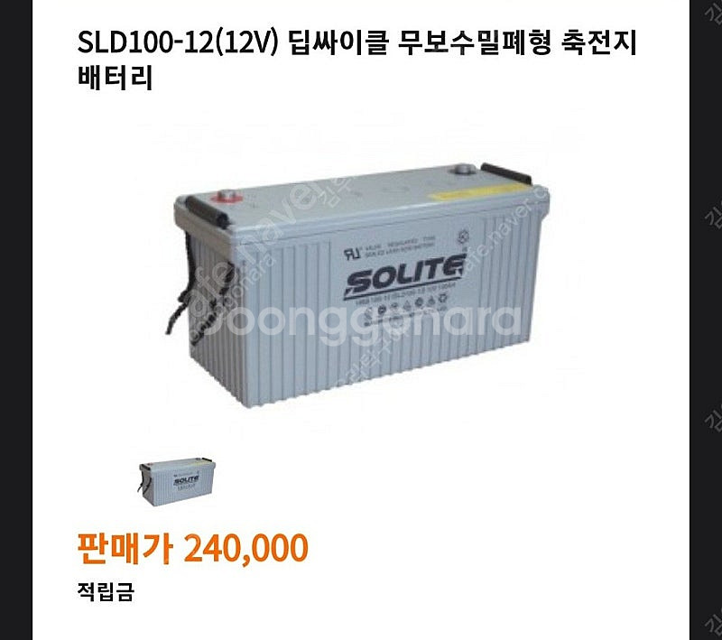 SLD100-12(12V) 딥싸이클 무보수밀폐형 축전지...--1