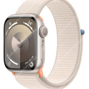 새제품 Apple 애플워치 9 GPS, 41mm, 스타라이트 / 스타라이트 스포츠 루프