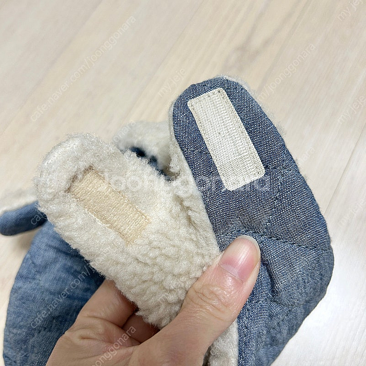 베이비갭 데님퀼팅모자 장갑 세트--3
