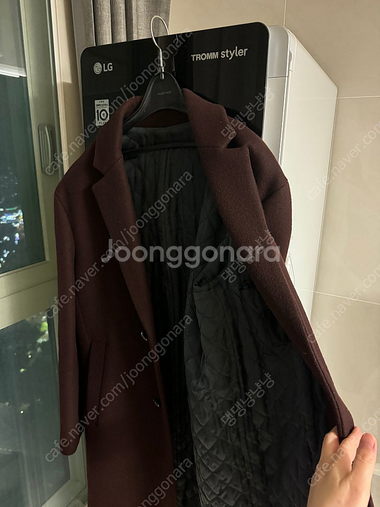 (가격내림) 한섬 타임옴므 버건디 코트 100--1