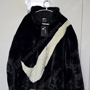 [2XL]나이키 빅스우시 퍼 자켓 블랙 (NSW 포우 퍼 자켓 / 플러시 자켓 / Faux Fur Jacket)