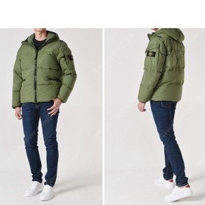 스톤아일랜드 22FW 클링클랩스 패딩 올리브 그린 XL