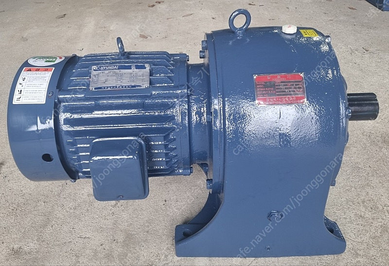 기어드감속기모터, 10HP(마력), 비율 1:20, 현대감속기 제품, 중고 기어드감속기모터 이미지