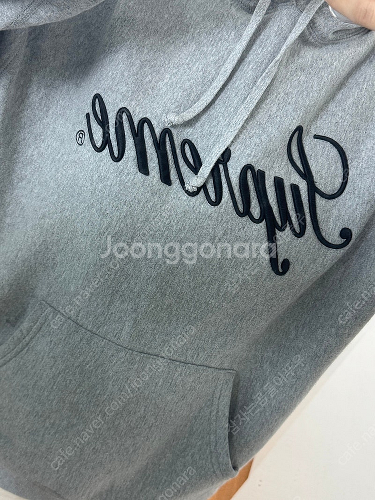 Supreme script raised hoodie--0