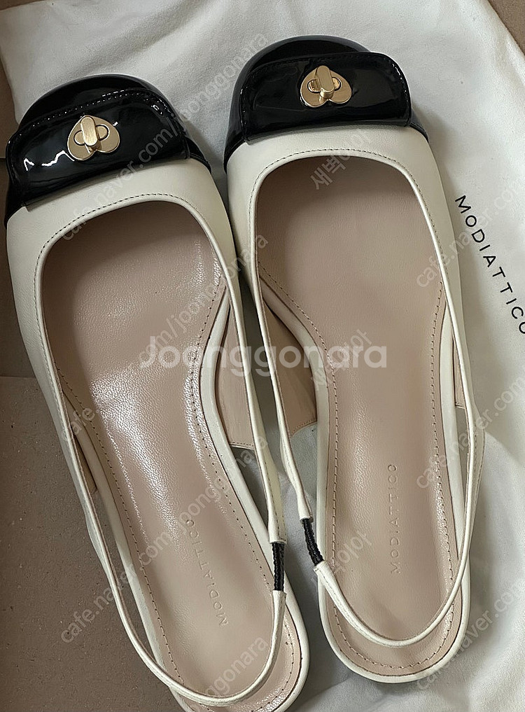 모디아티코 PICO Heart Lock 슬링백 Twotone White--0