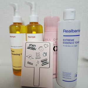 마녀공장 클렌징오일 300ml 2개 + 쏘내추럴 메이크업 픽서 + 리얼배리어 토너 택포 3.0