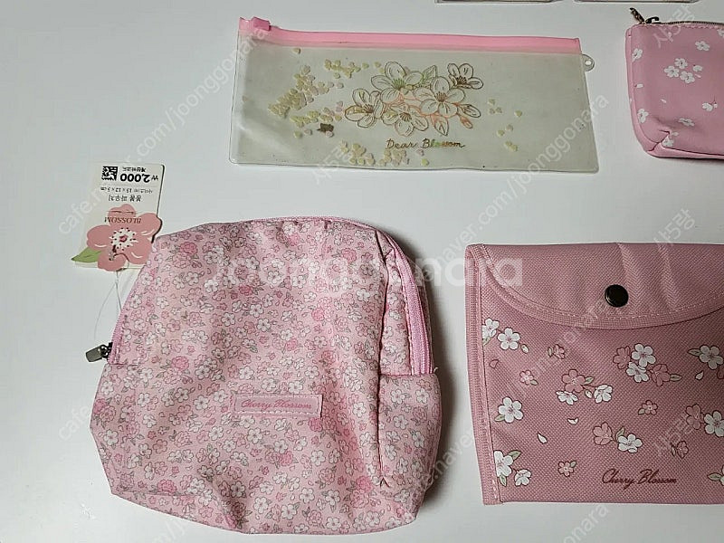 다이소 봄봄 벚꽃 파우치 팔찌 네임택 핑크 납작 사각 ...--3