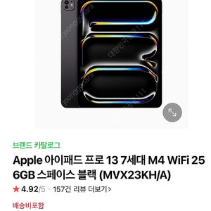 아이패드 프로 13 m4 256 wifi 애캐플