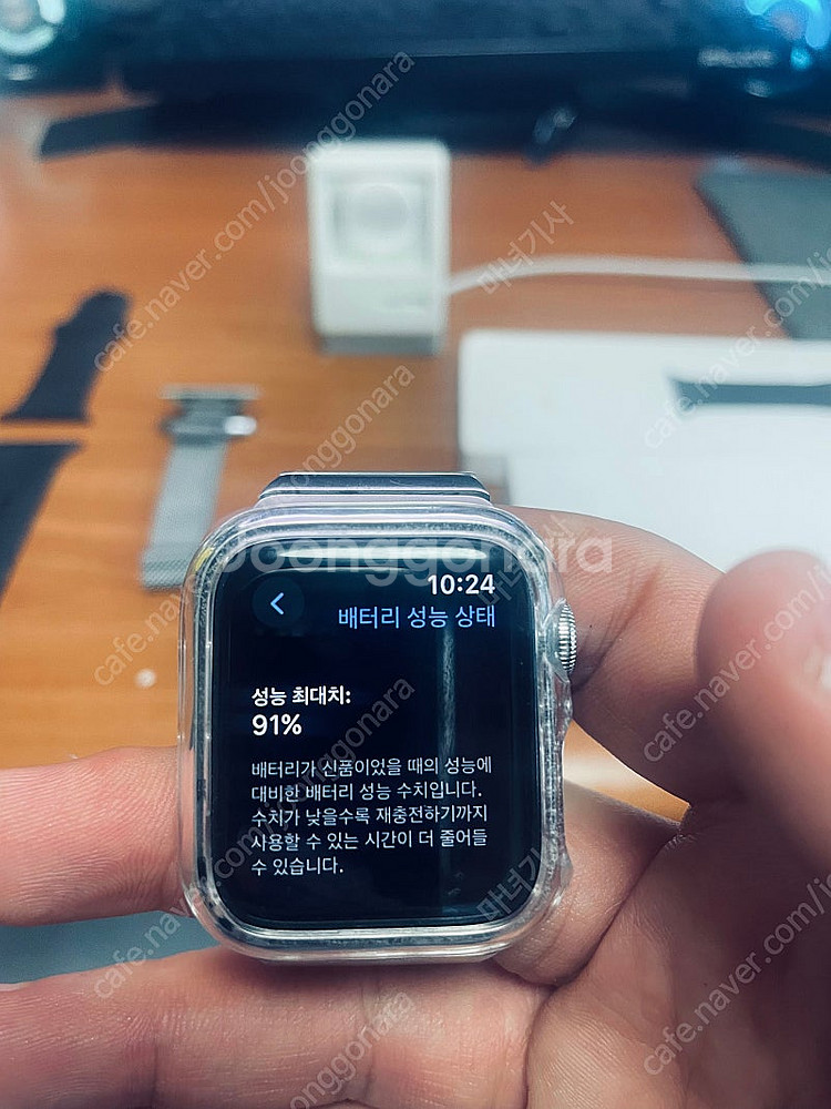애플워치6 40mm 스테인리스 셀룰러 (배터리효율 91...--1