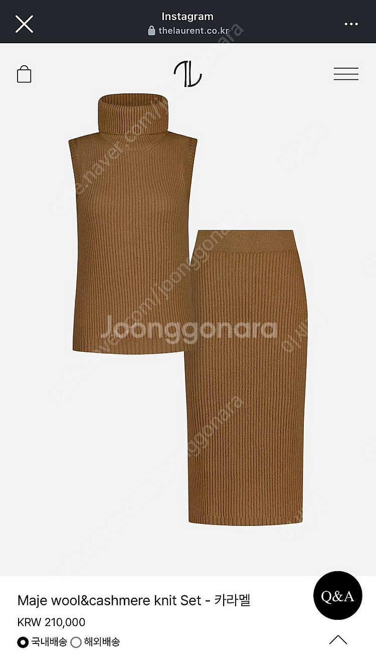 더로랑 캐시미어 니트 세트 차콜컬러--0