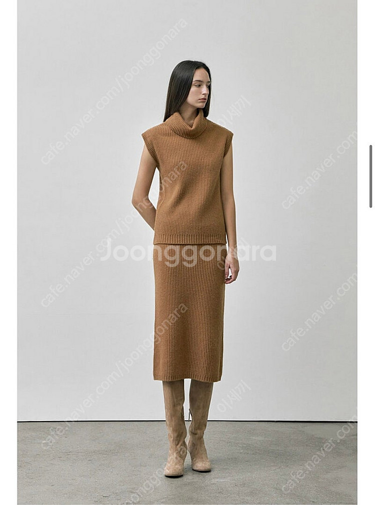 더로랑 캐시미어 니트 세트 차콜컬러--1