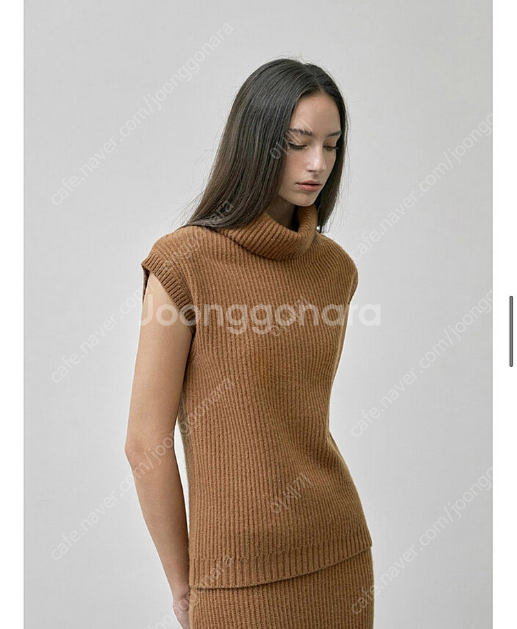 더로랑 캐시미어 니트 세트 차콜컬러--2