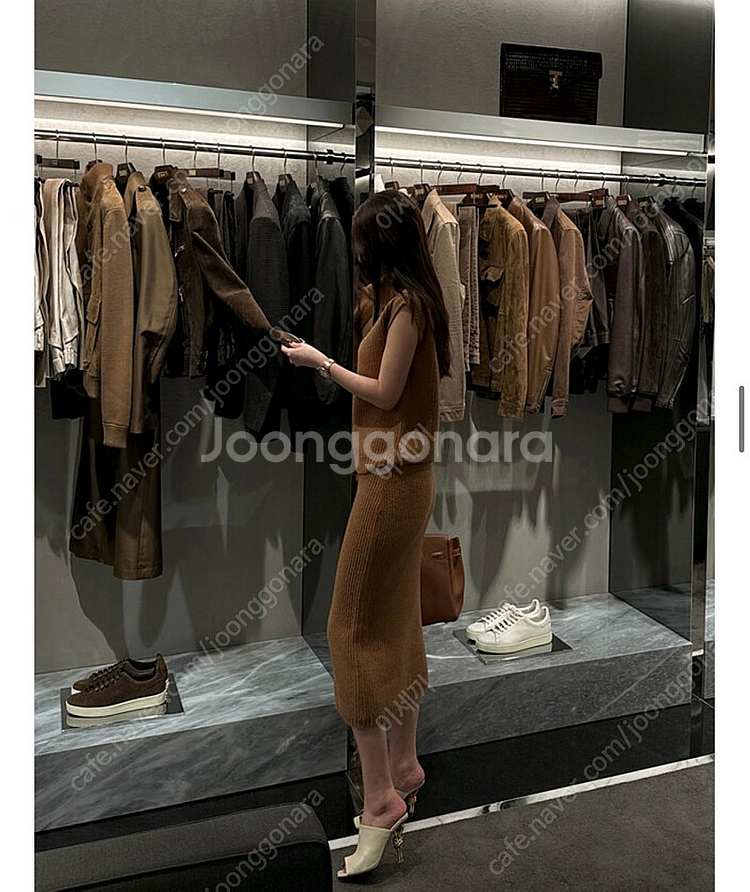 더로랑 캐시미어 니트 세트 차콜컬러--4