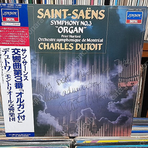 LP - Charles Dutoit 샤를 뒤투아 Saint Saens 생상 심포니 3번 Organ 친필 글귀와 싸인 엘피