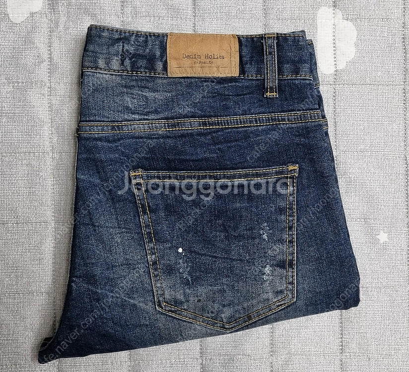 남자 남성 청바지 데님 JEANS 데님홀릭 중청 오일워싱+페인트포인트 L/50 (32~33)사이즈 10,000원--6