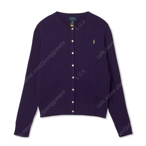 폴로 랄프 로렌 미니 케이블 코튼 가디건 퍼플 보라 (Polo Ralph Lauren Mini-Cable Cotton Cardigan Purple) XL