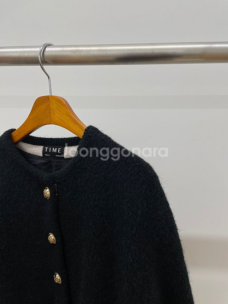 여성55~55반)타임 낙타 알파카 울 캐시미어 배색 자...--5