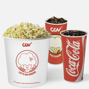 CGV 콤보 7500원, 콤보50%할인쿠폰 1500원, 팝콘 3200원, 탄산 1800원에 판매해요^^