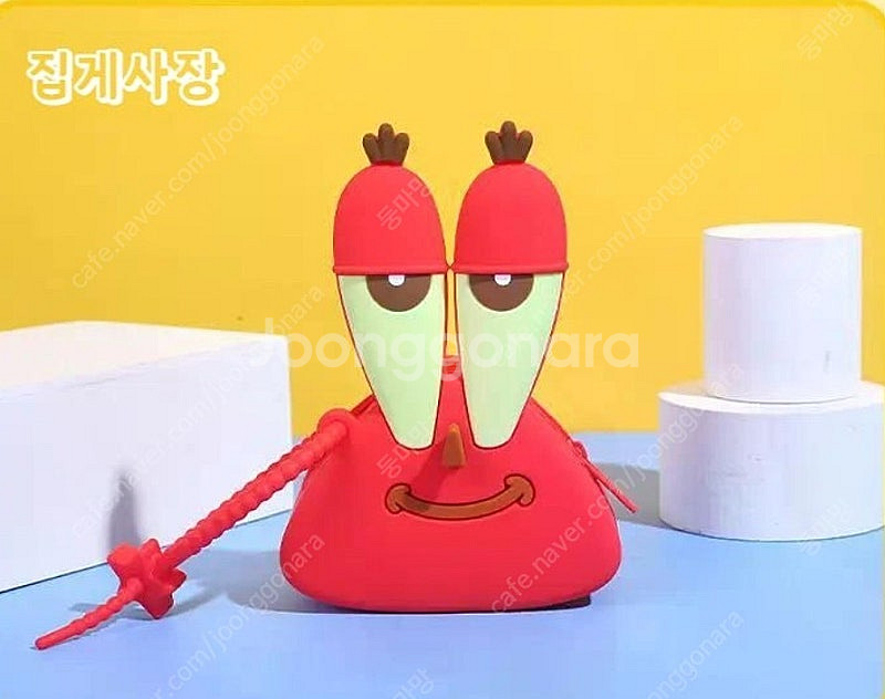 스폰지밥 실리콘 동전지갑/집게사장 파우치--0